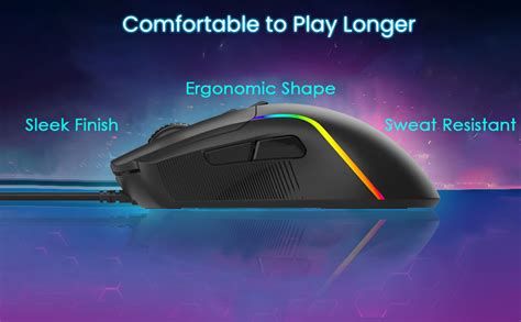 Ant Esports GM380 Wired RGB Gaming Mouse, 12800 DPI Optical Sensor, 6 ...