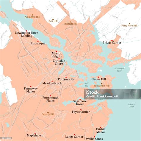Nh Rockingham Portsmouth Vector Road Map Stock Illustration - Download ...