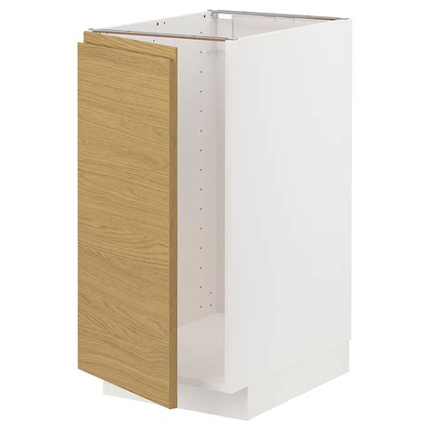 METOD base cab f sink/waste sorting, white/Voxtorp oak effect, 40x60 cm ...