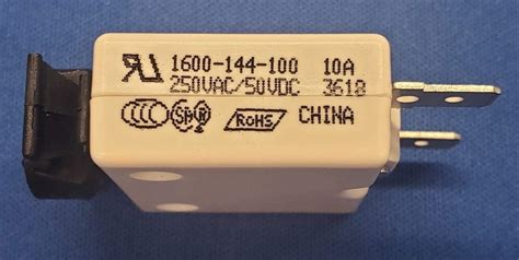 Buy 1600-144-100 Push To Reset 10 Amp Circuit Breaker, Snap In Mount ...