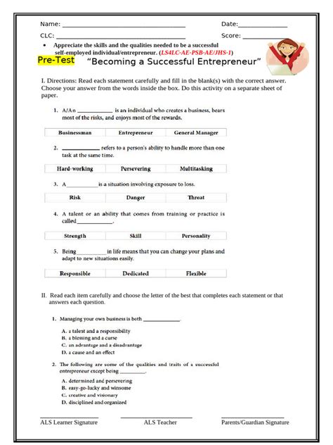 Entrepreneur High School Worksheets 的图像结果