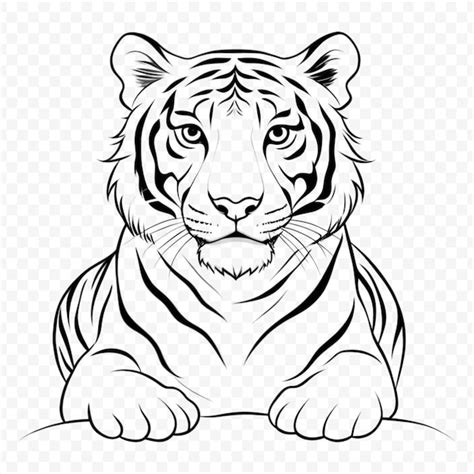 Detailed animal line art illustration on transparent background ...