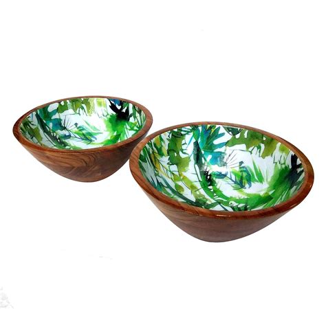 Buy Velleitie Wooden Bowl Set for Dining | Colorful Serving Bowls ...