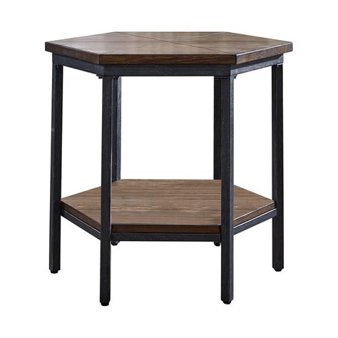 Steve Silver Ultimo Chocolate Wood Hexagon End Table - Walmart.com