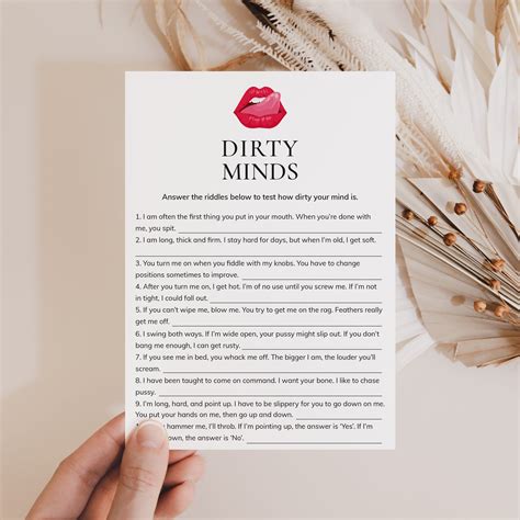 Dirty Mind Game Questions and Answers Printable in 2025 | Dirty mind ...