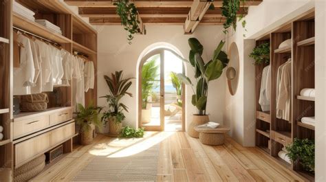 A Spanish Colonial Revivalstyle walkin closet featuring white walls ...