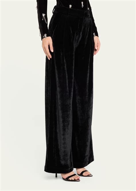PatBO Velvet Wide-Leg Pants - Bergdorf Goodman