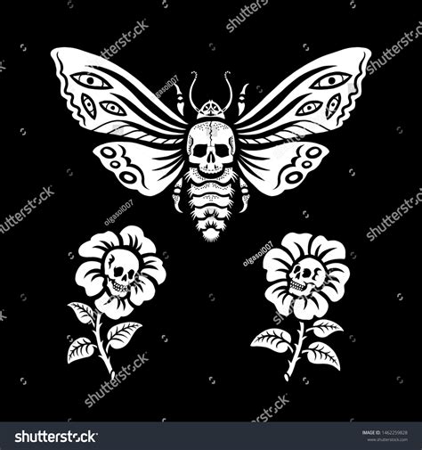 860 Skull moth black vector Images, Stock Photos & Vectors | Shutterstock