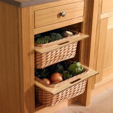 Rab Wooden Wicker Basket for Modular Kitchen, Pull Out Basket for Onion ...