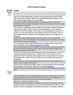 Fillable Online edTPA Proposed Timeline Fax Email Print - pdfFiller