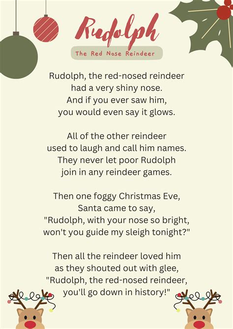 Christmas Carol Printable Lyrics - FREE Printable A-Z