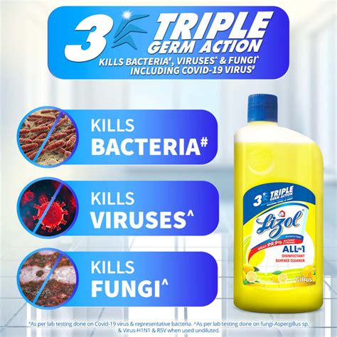 Buy LIZOL CITRUS DISINFECTANT FLOOR CLEANER LIQUID BOTTLE OF 975 ML ...