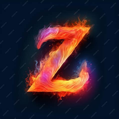 Premium Photo | A close up of a fire letter z on a black background generative ai