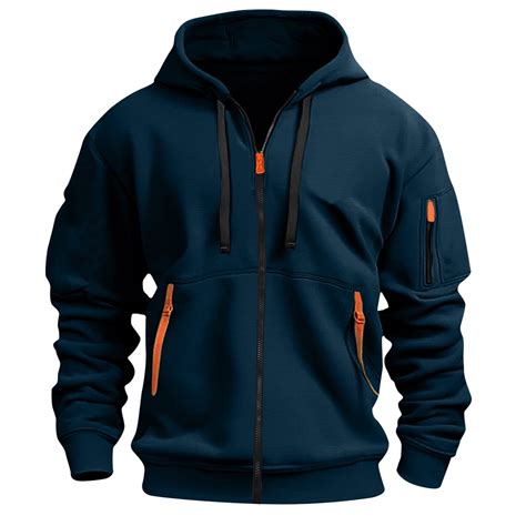 FAVIPT Men's Hoodies Full Zip up Jacket Pullover Workout Running Active ...