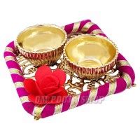 Ganpati Haldi Kumkum Container with Round Design