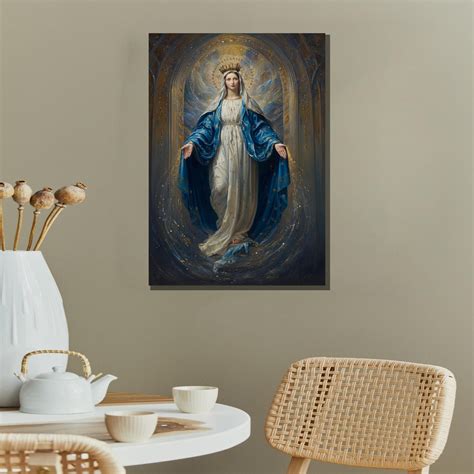 Virgin Mary Catholic Wall Art – Ready to Hang Canvas – Artbyusuf