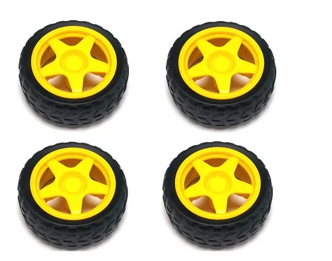 Mazatron 65 Mm Bo Motor Wheel For Smart Car Arduino | Desertcart INDIA