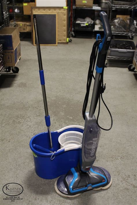 BISSEL FLOOR SCRUBBER W/ MOP & MOP BUCKET