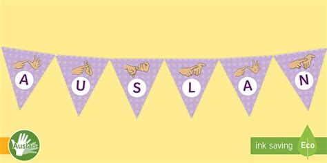 Australian Sign Language (AUSLAN) Display Bunting - Twinkl