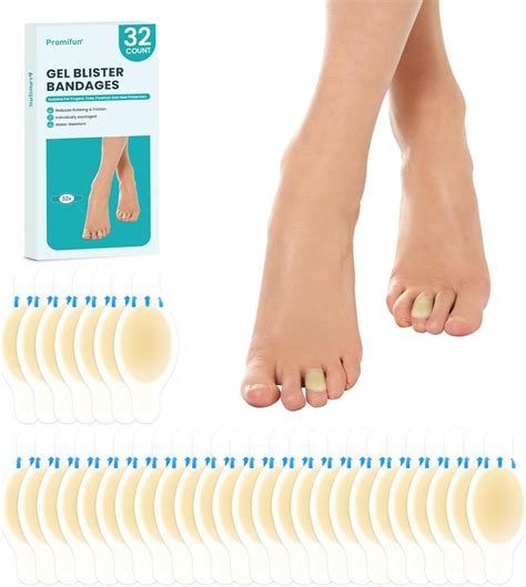 Amazon.com: Hydrocolloid Gel Blister Bandages Pads - Promifun Waterproof Adhesive Blisters ...