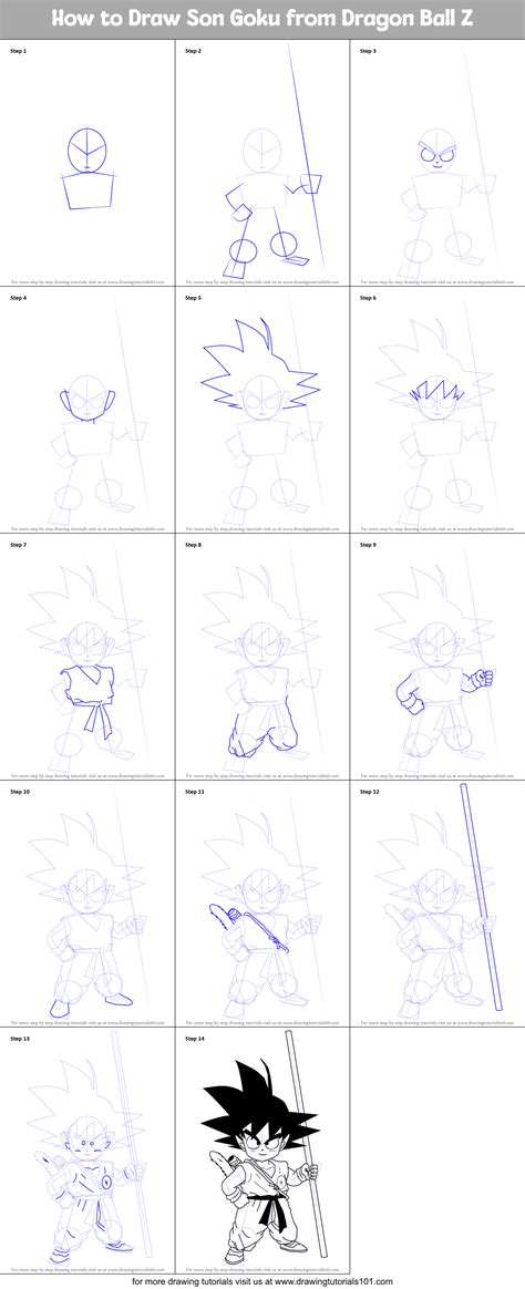 How To Draw Goku From Dragon Ball Z Full Body Step By Step