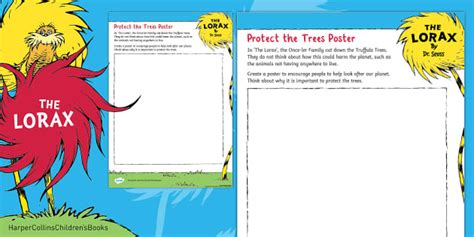 FREE! - The Lorax: Protect the Trees Poster Activity