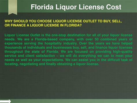 PPT - Florida Liquor License Cost PowerPoint Presentation, free ...