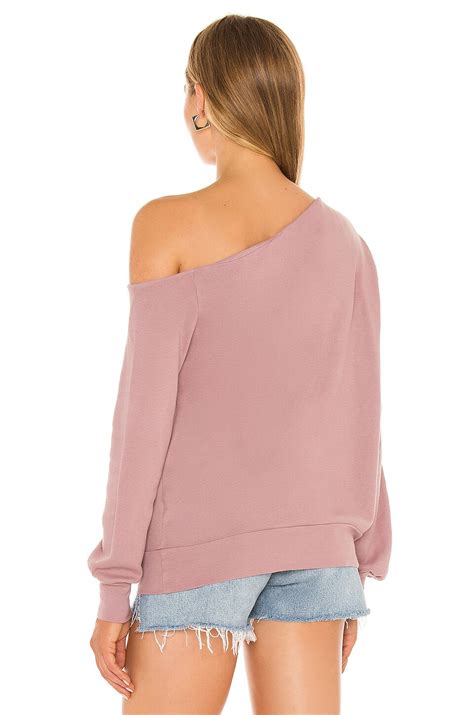 LA Made Audrey Off Shoulder Pullover in Mauve | REVOLVE