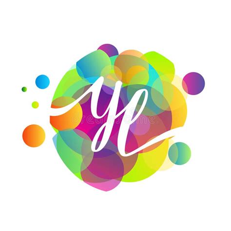 Letter YL Logo with Colorful Splash Background, Letter Combination Logo ...