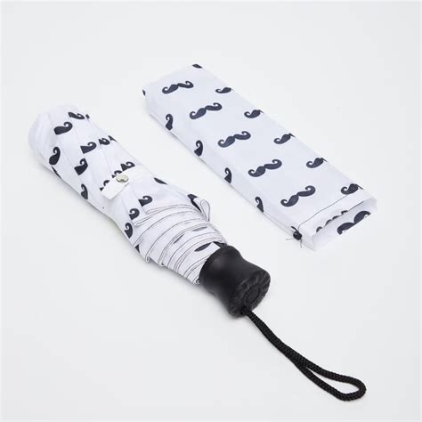Buy Canopy Mustache Print Three-Fold Umbrella - 6 x 40 cm from Home ...