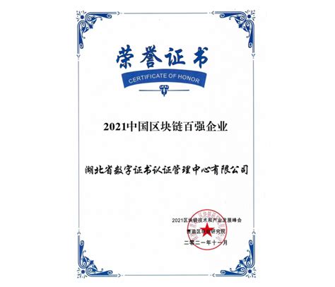 颐信科技数字证书认证中心 - 武汉数字证书认证中心有限公司