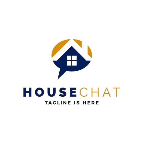 House chat logo vector icon illustration | Premium Vector