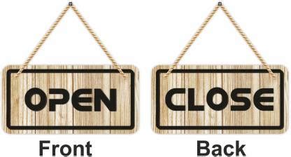 KREEPO Double Sided MDF Open Close Sign Board for Business Purpose Wall ...