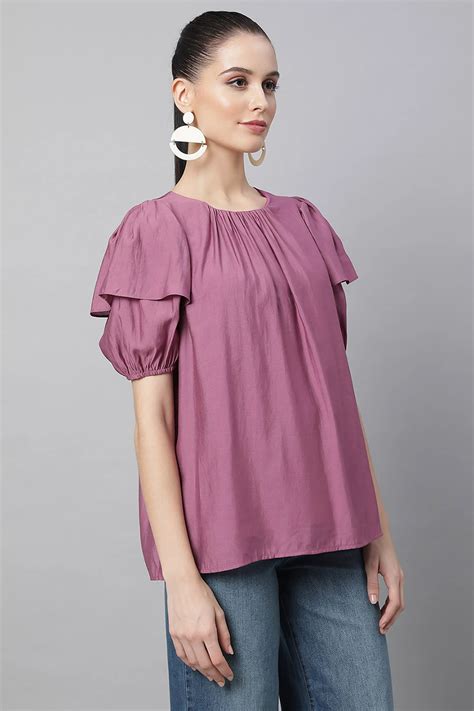 Flared Half Sleeves Rayon Blouson Top – Global Republic