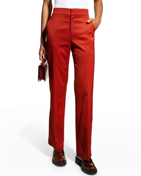 St. John Straight-Leg Stretch Crepe Suiting Pants | Neiman Marcus
