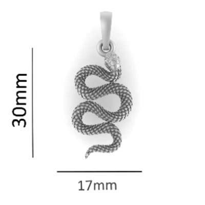 Sterling Silver (92.5% purity) Symbol of devotion Snake Pendant (Big S ...