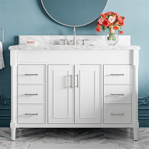 allen + roth Perrella 49-in White Undermount Single Sink Bathroom ...