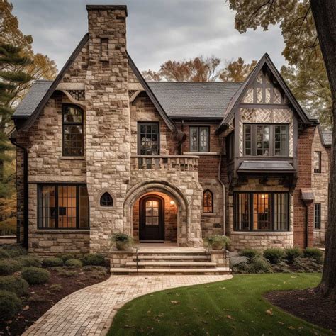 Luxurious Tudor Revival House with Stone Steps