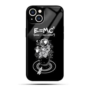 Kirmada E=MC2 Coffee Astronaut Printed Glass Back Cover for iPhone 13 ...