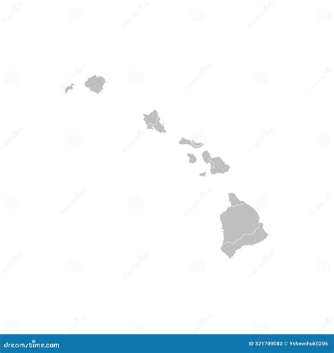 Hawaii Islands Political Map And Capital Honolulu, With Most Important Cities. Royalty-Free ...