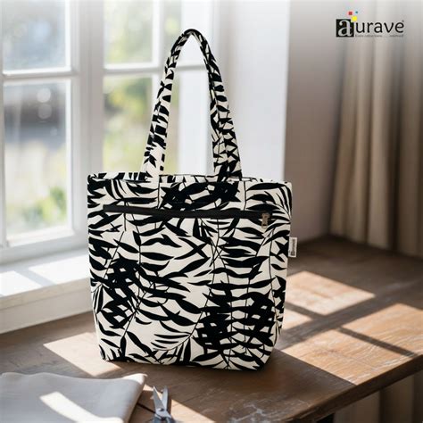 Buy Aurave Premium Black Cotton Eco-Friendly Shopper Tote Bag – AURAVE