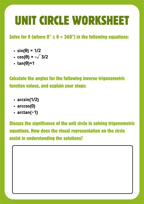 40+ Free Printable Unit Circle Worksheet to Download in PDF