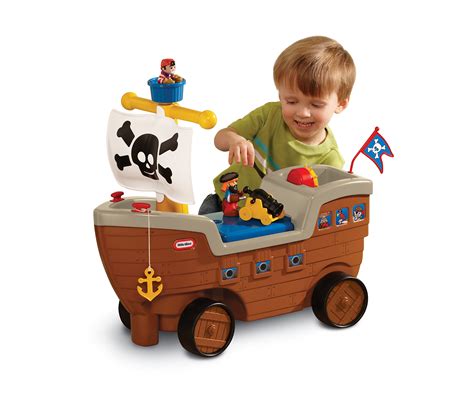 Little Tikes 2-in-1 Pirate Ship Ride-On Toy and Playset - Kids Ride-On ...