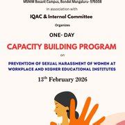 Capacity Building Program - Prevention of Sexual Harassment (PoSH) of ...