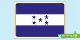 Honduras A4 Colouring Flag (teacher made) - Twinkl