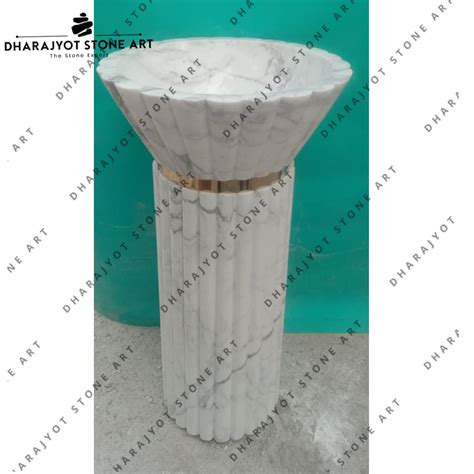 2024 Italian White Marble Standing Sink Washbasin – Dharajyot Stone Art