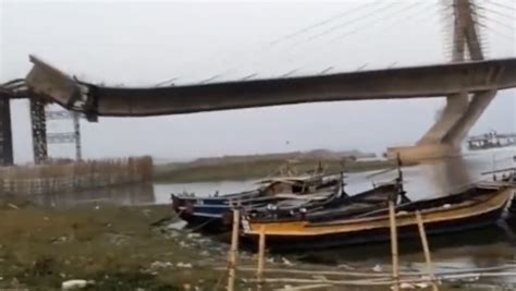现场视频曝光！印度一横跨恒河大桥二次坍塌，耗资百亿卢比修建