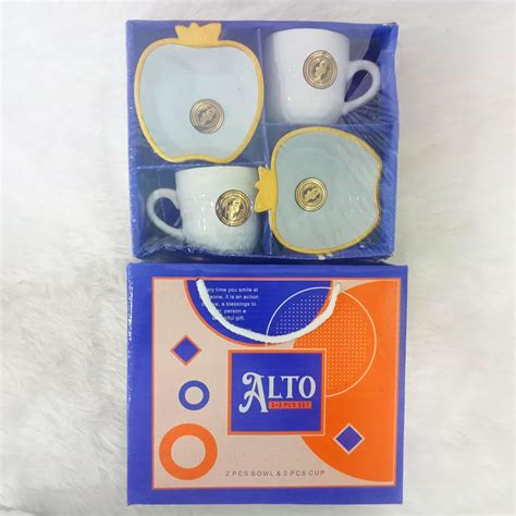 Di0350 Alto 4-Piece Tea & Snacks Set with Apple Bowls – Amd-Deodap
