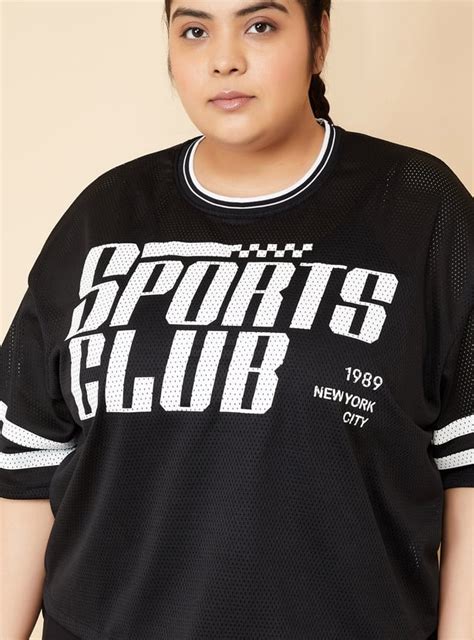 Buy Women Mesh Boxy Fit Athleisure T-shirt Online at just Rs. 599.0 ...