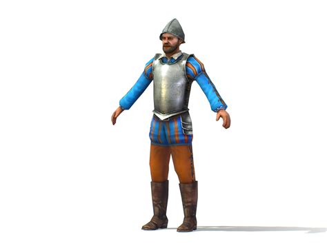 3D model Old Man Spanish Canquistador Officer VR / AR / low-poly | CGTrader